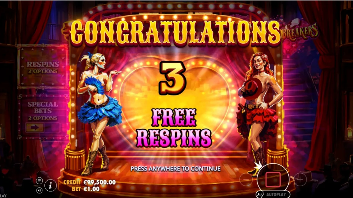 Tampilan visual slot Heartbreakers dengan tema burlesque dan Western